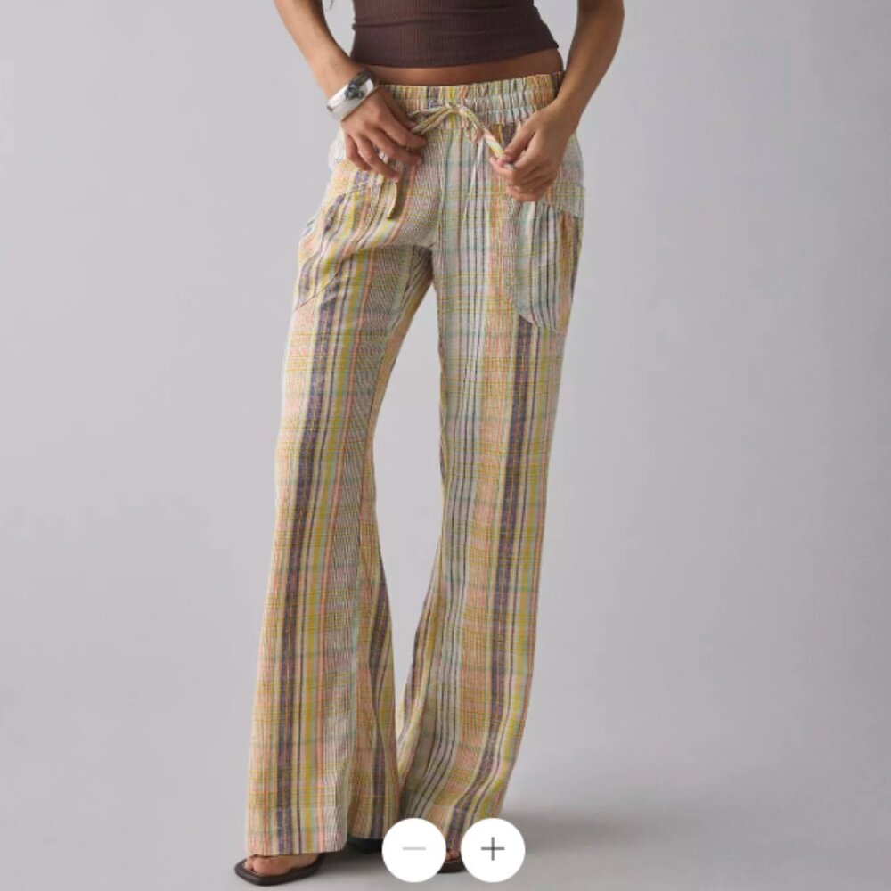 Urban Outfitters Kimchi Blue Simone Linen-Blend Flare Pant Size Large